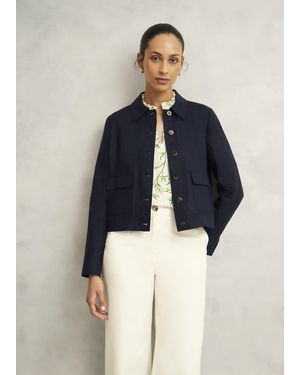 Hobbs Clarence Linen Jacket - Blue