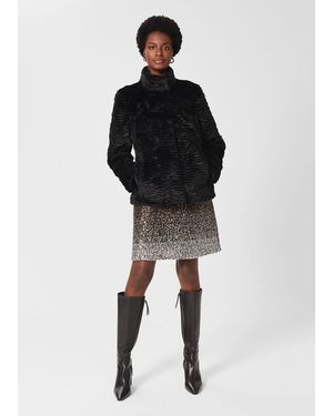 Hobbs Lia Faux Fur Coat - Black
