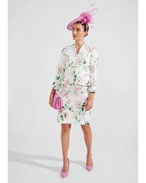 Hobbs Suzanna Floral Tweed Jacket - White