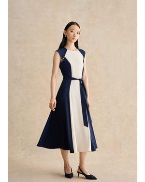 Hobbs Andrea Colourblock Dress - Blue