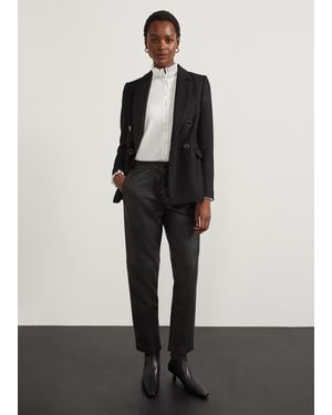 Hobbs Kinsey Leather Trousers - White