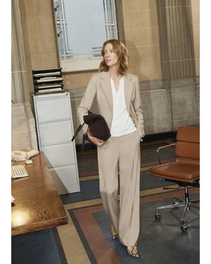Hobbs Ashleen Wide Leg Trousers - Natural