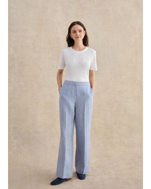 Hobbs Petite Estella Linen Trousers - Natural