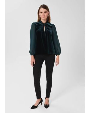 Hobbs Faye Velvet Top - Blue