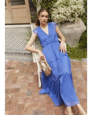 Hobbs Roseberry Tiered Dress - Blue