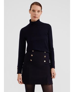 Hobbs Hana Cotton Blend Skirt - Blue