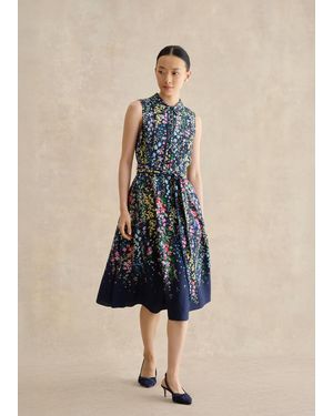 Hobbs Petite Alberta Floral Shirt Dress - Blue