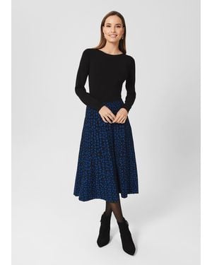 Hobbs Elena Knitted Dress - Blue