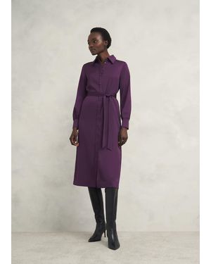 Hobbs Arianne Satin Dress - Purple