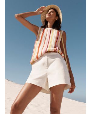 Hobbs Zadie Cotton Stripe Knitted Tank - Natural