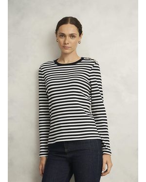 Hobbs Tamsin Striped Top - Grey