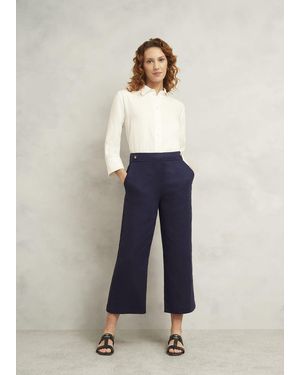 Hobbs Josephine Linen Trousers - Blue