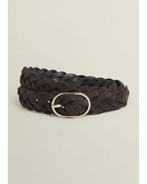 Hobbs Meera Suede Woven Belt - Black
