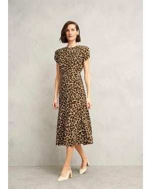 Hobbs Hampton Leopard Silk Dress - Natural