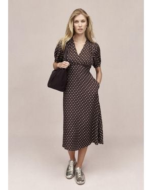 Hobbs Freya Spot Dress - Brown