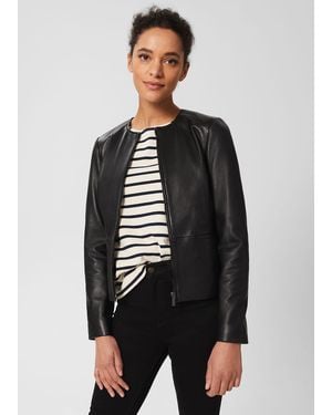 Hobbs Eden Leather Jacket - Grey