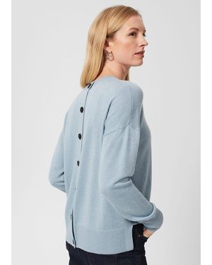 Hobbs Lydia Button Jumper With Cashmere - Blue