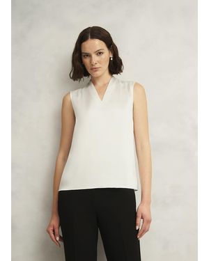 Hobbs Nina Satin Blouse - White
