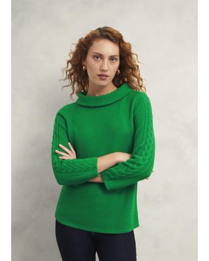Hobbs Camilla Cotton Jumper - Green