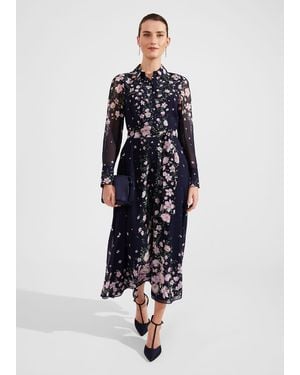 Hobbs Petite Juliet Floral Silk Dress - White