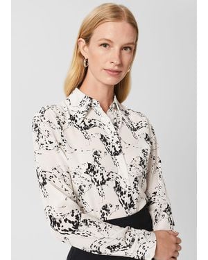 Hobbs Eva Silk Printed Shirt - White