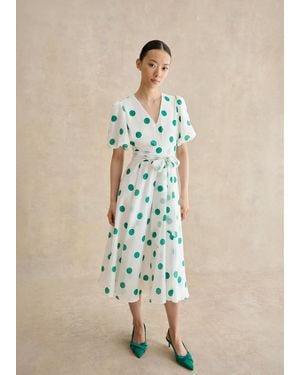 Hobbs Barrington Spot Dress - Natural