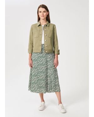 Hobbs Martie Boxy Denim Jacket - Green
