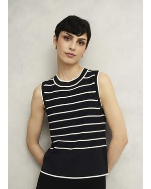 Hobbs Belmont Striped Knit Top - Black