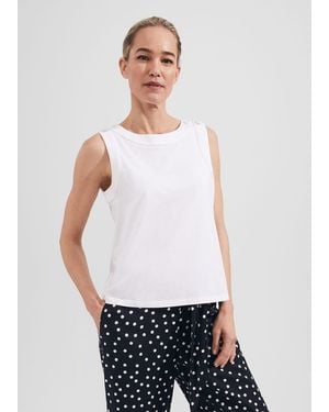 Hobbs Maddy Cotton Sleeveless Top - White