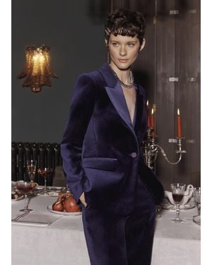 Hobbs Heather Velvet Jacket - Blue