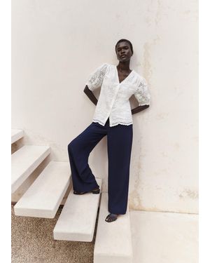Hobbs Chiara Broderie Blouse - Natural