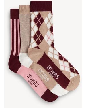 Hobbs Argyle Sock Set - Pink
