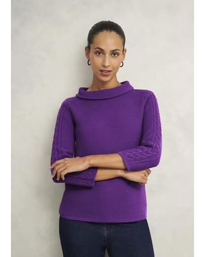 Hobbs Camilla Cotton Jumper - Purple
