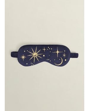 Hobbs Gabriella Embroidered Silk Eye Mask - Blue