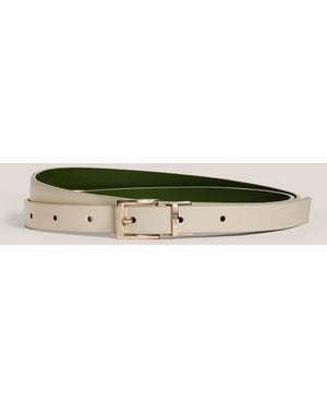 Hobbs Pauline Skinny Reversible Leather Belt - Natural