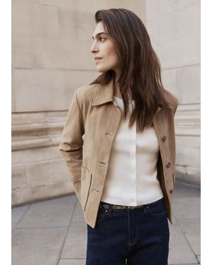 Hobbs Montana Suede Jacket - Natural