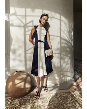 Hobbs Petite Andrea Colourblock Dress - Blue