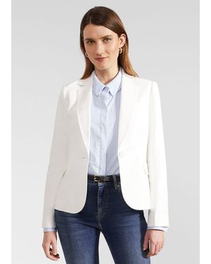 Hobbs Petite Blake Linen Jacket - White