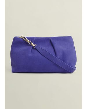 Hobbs Clifton Suede Clutch Bag - Blue