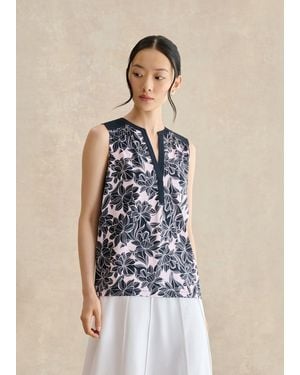 Hobbs Nadine Printed Sleeveless Top - Natural