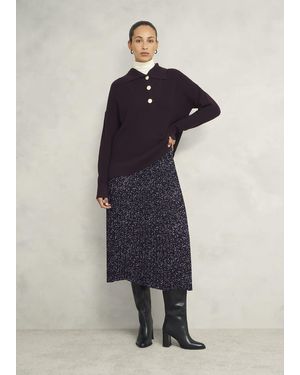 Hobbs Teia Pleated Skirt - Blue