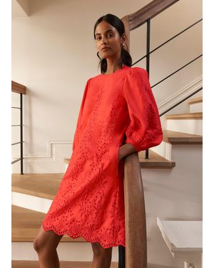 Hobbs Malikah Broderie Mini Dress - Red