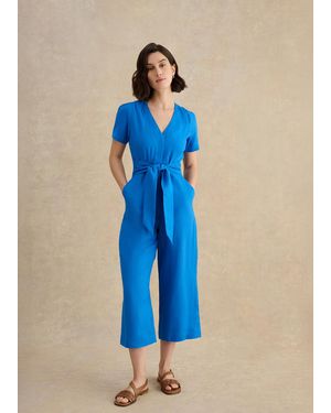 Hobbs Evie Linen Jumpsuit - Blue