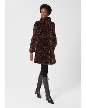 Hobbs Maddox Faux Fur Coat - Brown