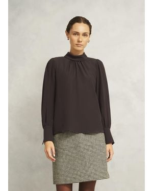 Hobbs Debby Silk Blouse - Brown