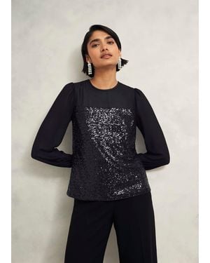Hobbs Zariah Sequin Top - Blue