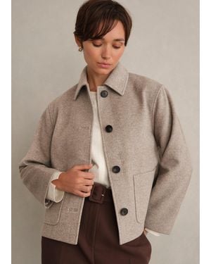Hobbs Milly Wool Blend Jacket - Brown