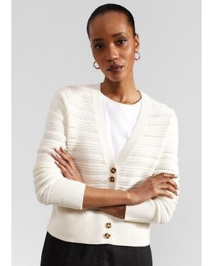 Hobbs Naomi Cotton Cardigan - White