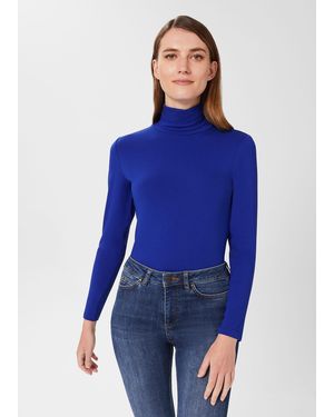 Hobbs Mischa Roll Neck Top - Blue