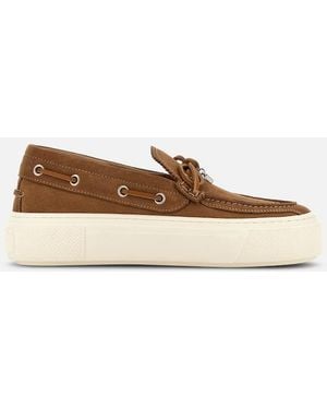 Hogan Light Camel H705 Barca Loafers - Brown